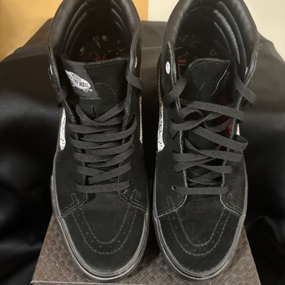 Vans * SK8-HI *Mens Black Doodle Popcush * Size 9.5 - Picture 2 of 7